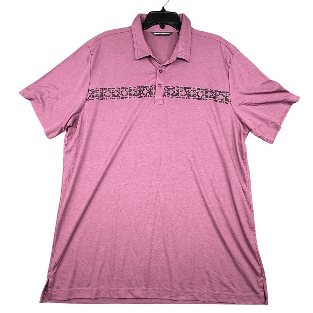 Travis Mathew Polo Shirt Mens XXL Mauve Golf Performance Short Sleeve Stretch